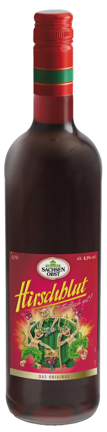 Hirschblut Flasche freigestellt